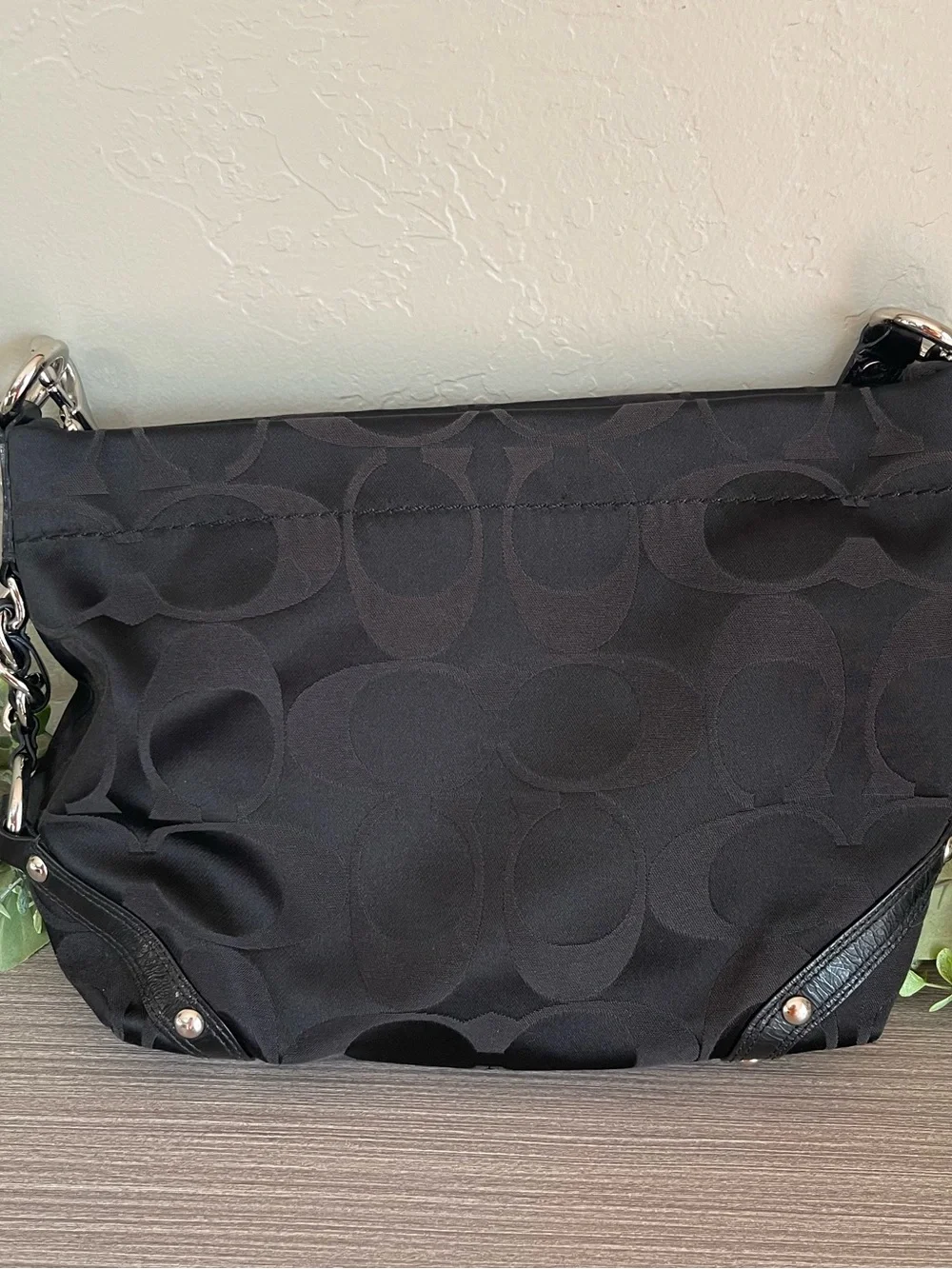 Coach Y2K Vintage Medium Carly Shoulder Bag 10619 Black Signature Jacquard Brass - Picture 2 of 5